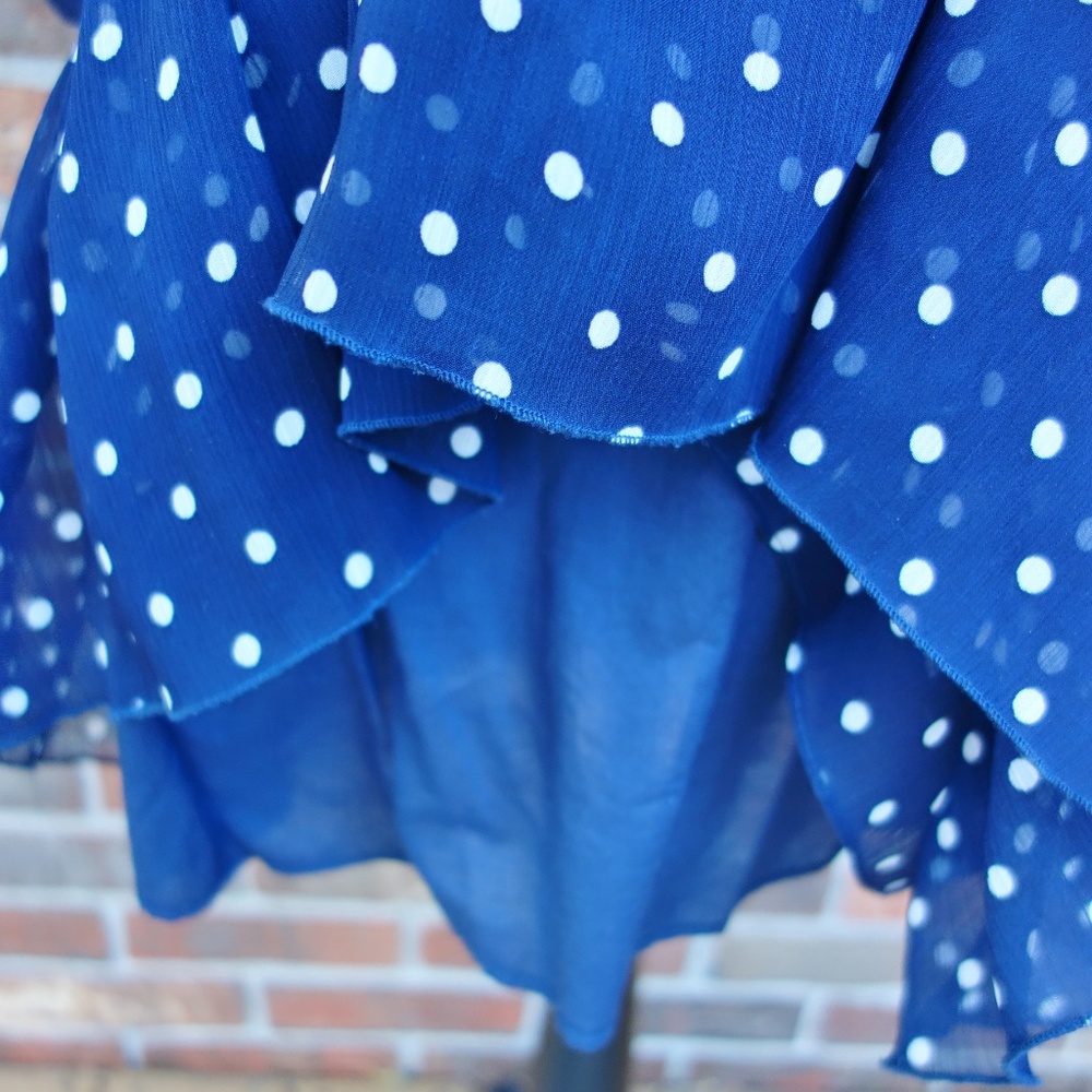 Hollister Navy & White Polka Dot Dress - Medium - Picture 6 of 7